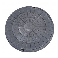 Люк канализ. полимерный 30 кН круглый черный (758х60 мм)